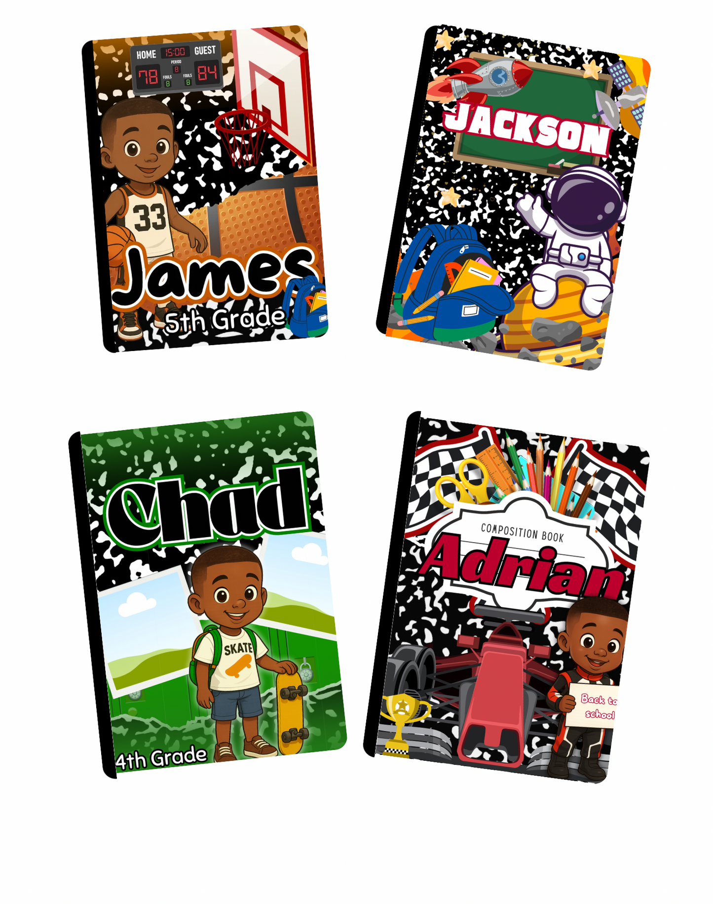 Composition Covers Editable Designs (8pc)