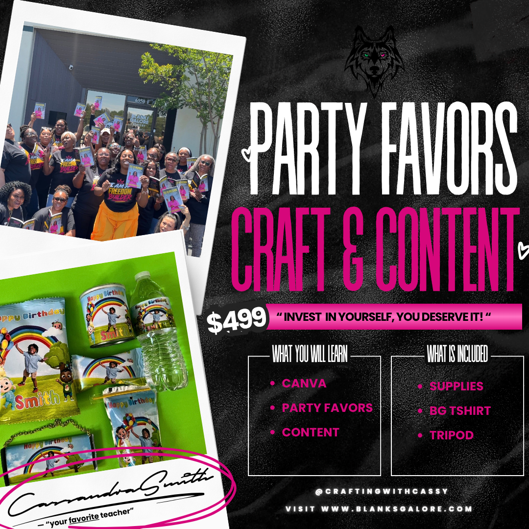 AUGUST Party Favors “Craft & Content” 2 Day Hands On Class /Atlanta Ga/ Aug 29th & 30th / 10am - 5pm est