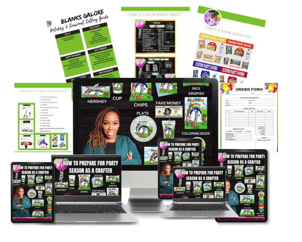 PARTY FAVOR EBOOKS AND VENDORS LIST