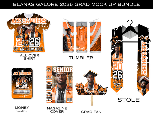 Grad Editable Designs Bundle (ORANGE ) (12 pc)