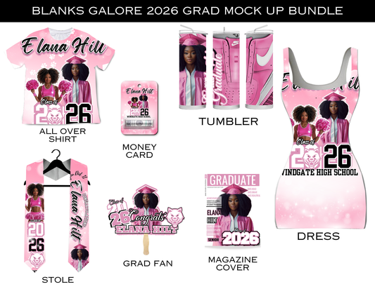 Grad Editable Designs Bundle(pink only) (12 pc)