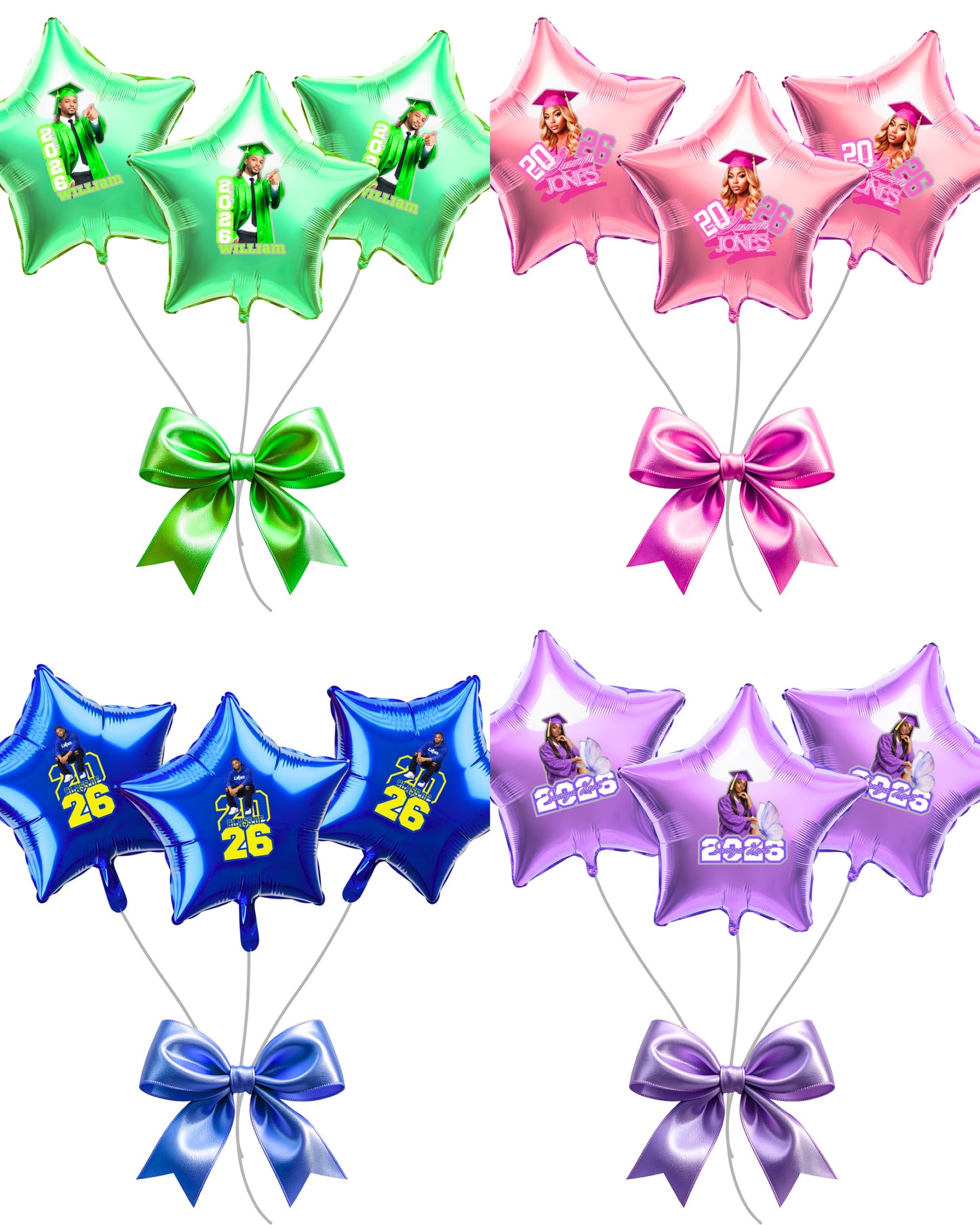 Graduation Editable Design Kit/ NEW (80 pc) (All 4 colors PURPLE, BLUE, GREEN, PINK)