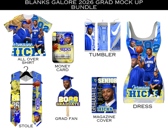 Grad Editable Designs Bundle(blue only) (19 pc)