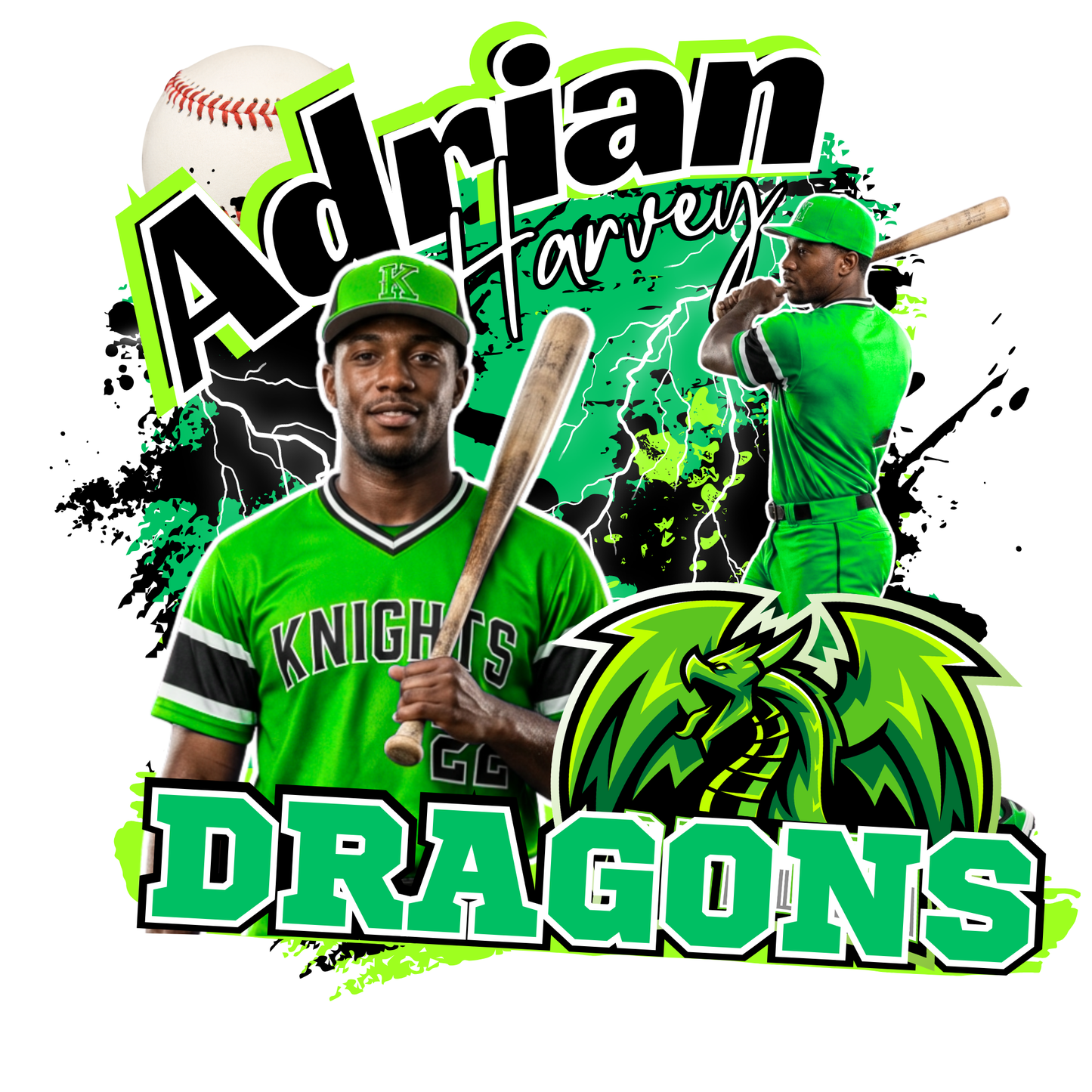 15 Piece Editable Baseball Template