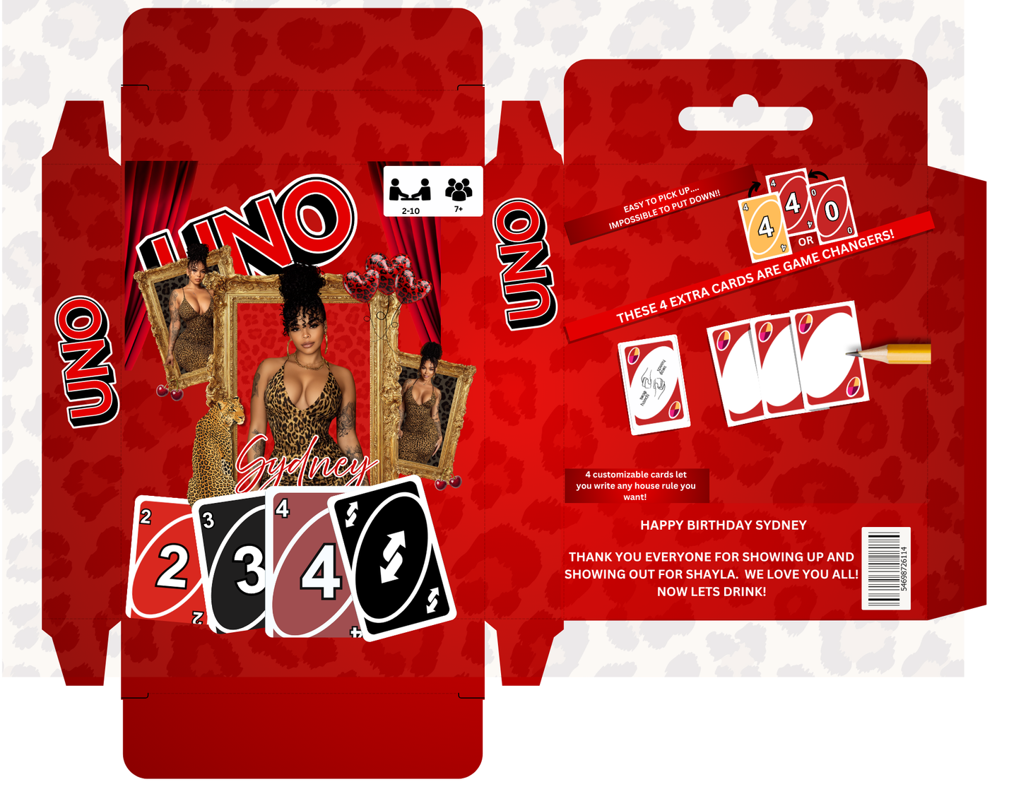 Red Uno Cards Editable Templates