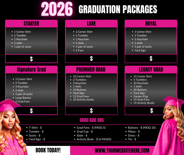 GRADUATION PRICE SHEET (2 TOTAL)