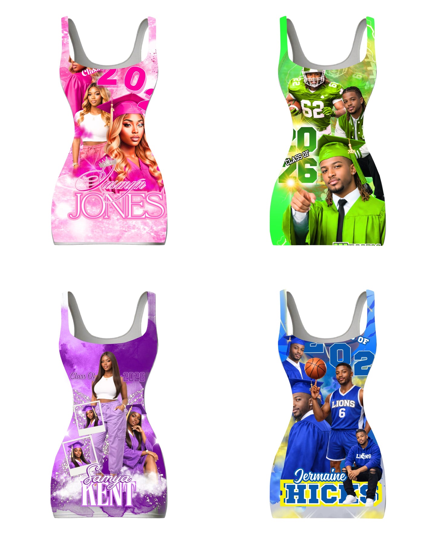 Graduation Editable Design Kit/ NEW (80 pc) (All 4 colors PURPLE, BLUE, GREEN, PINK)
