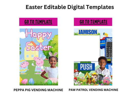 Easter Vending Machine Editable Design & Template Bundle (4 total)