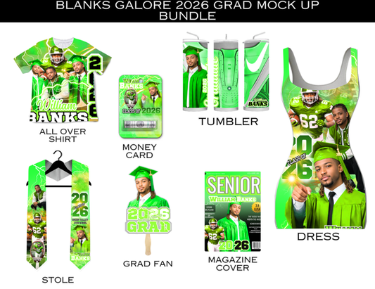 Grad Editable Designs Bundle(green only) (20 pc)