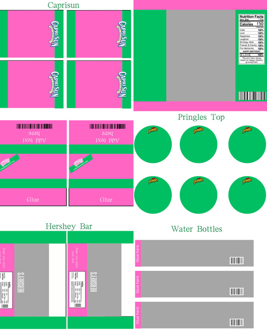 PARTY FAVOR TEMPLATES (28 TOTAL)