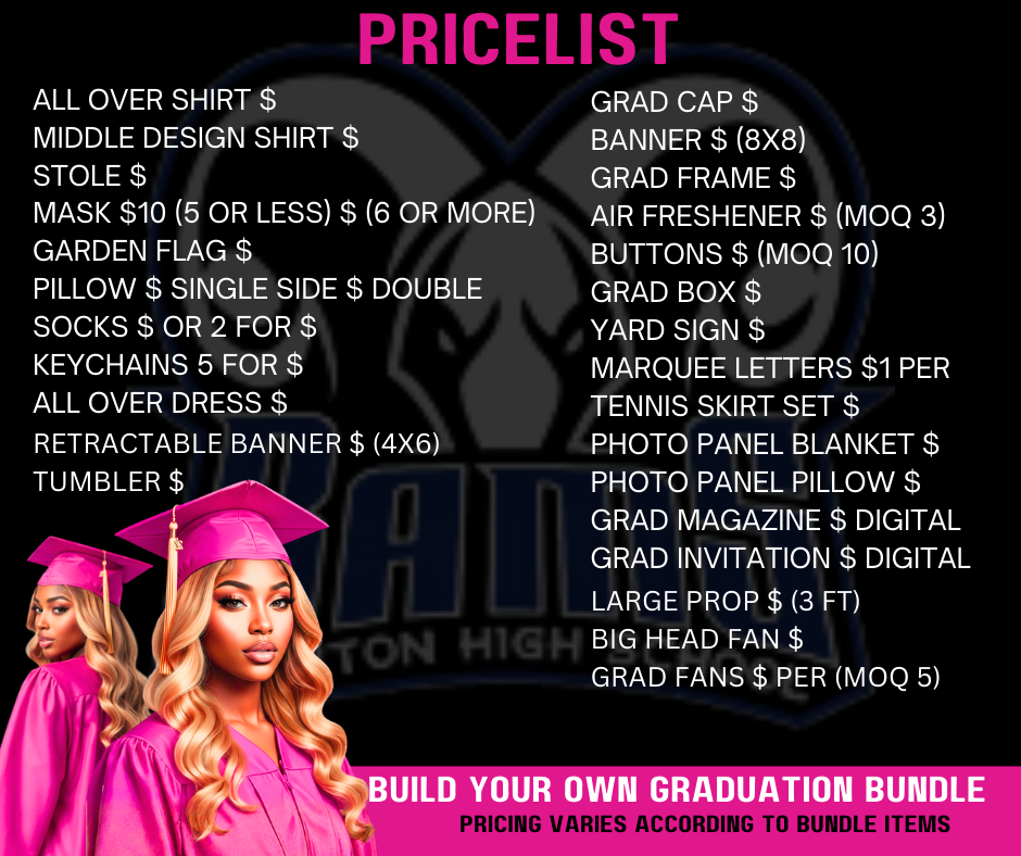 GRADUATION PRICE SHEET (2 TOTAL)