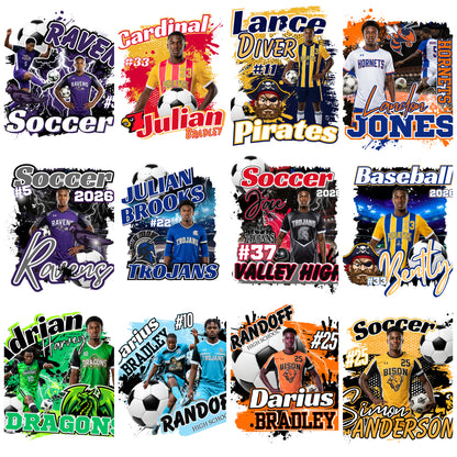 15 Piece Editable Soccer Template