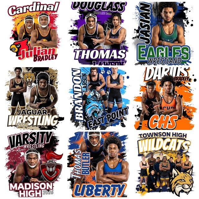 Wrestling Canva Editable Designs (15 total)