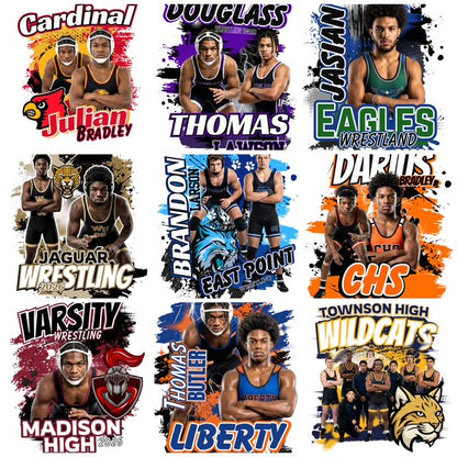 Wrestling Canva Editable Designs (15 total)