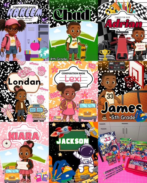 Personalized Composition Notebook Canva Templates