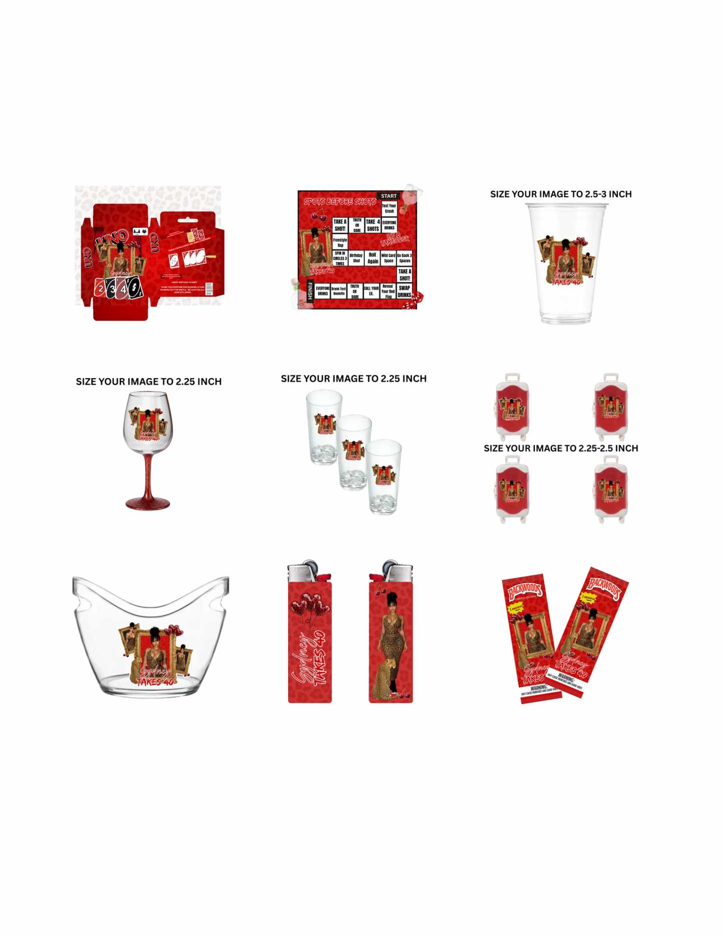 PARTY BUCKET 30 PC BUNDLE – RED LEOPARD EDITION