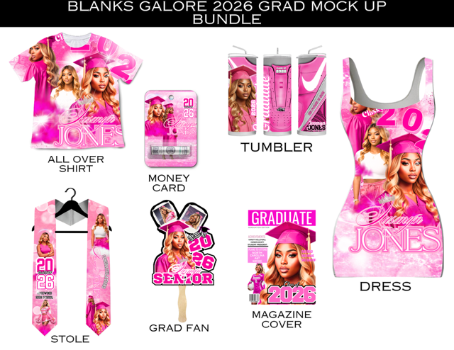 Grad Editable Designs Bundle(pink only) (19pc)