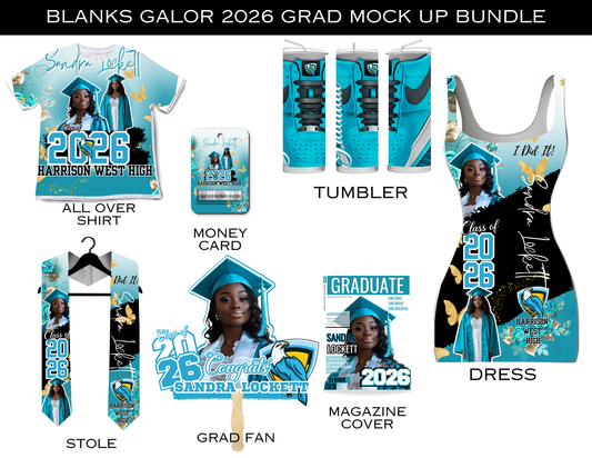 Grad Editable Designs Bundle (turquoise ) (12 pc)