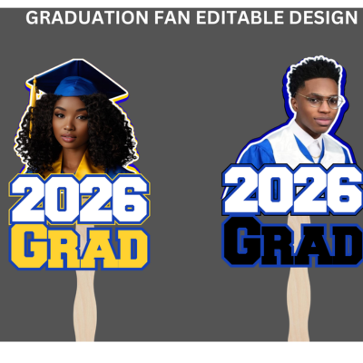 2026 Grad Fans – Editable Templates (Digital Download)